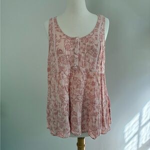 Torrid Pink Blush Floral Challis Babydoll Top Size 00X